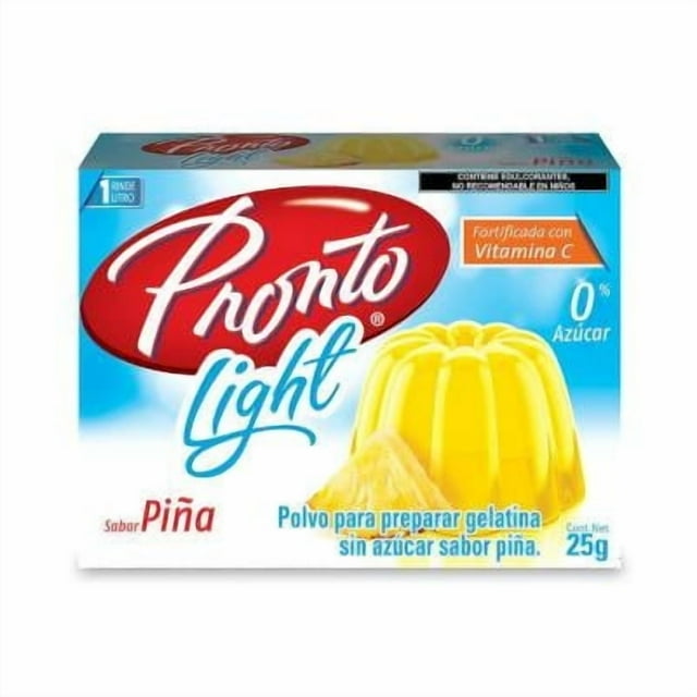 Polvo para preparar gelatina Pronto de agua light sabor piña 25 g