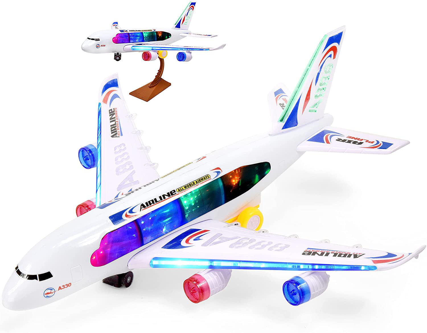 Red Airplane Plastic USA Plane Toddler Kids Gift Christmas Green Toys Airplane 