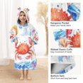 thumbnail image 4 of Wearable Blanket with Sleeves and Pocket Oversized Hooded Sweatshirt 3-14 YR Cute Cartoon Crab L, 4 of 7