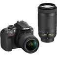 thumbnail image 1 of Cámara Digital Nikon  D3400 AF-P DX 18-55mm f/3.5-5.6G VR & AF-P DX NIKKOR 70-300mm f/4.5-6.3G ED, 1 of 2