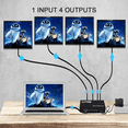 thumbnail image 2 of HDMI-compatible Splitter 1 in 4 Out -4K Hdmi-compatible Splitter 1x4 Ports v1.4 Powered 4K/2K Full Ultra HD 1080p US Adapter 3D Support, 2 of 7