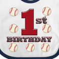 thumbnail image 4 of Inktastic First Birthday Baseball Boys Baby Bib, 4 of 4