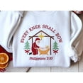 thumbnail image 2 of Every Knee Shall Bow Embroidered Sweatshirt, Nativity Scene Shirt, Christian Shirt, Faith Based Shirt Religious Shirt, Christmas Sweatshirt, 2 of 4