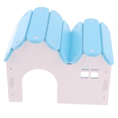 Wooden Hamster Nest House Odorless Non Wooden Hut Castle Small Animal Playground Chew Toy blue