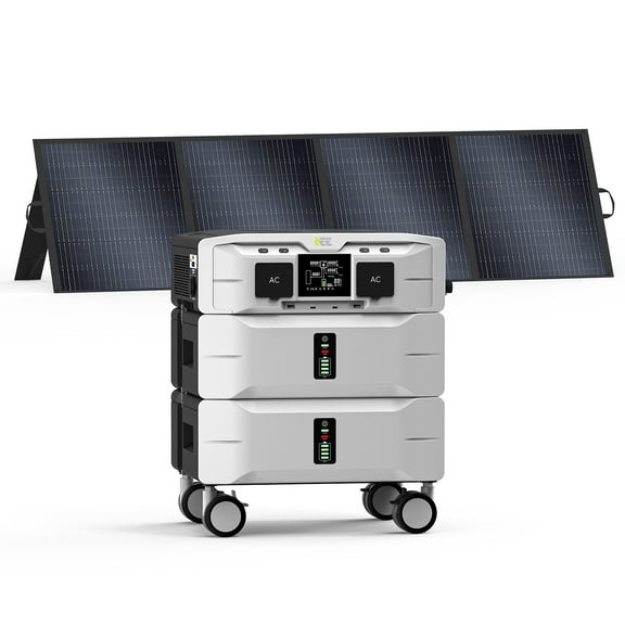 IEE SP5000 Portable Power Station & Solar Generator with 1x200W Solar Panels, 5000W 5120Wh, for Home Backup & Outdoor Use