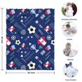 thumbnail image 4 of Blue Soccer Elements Pattern Blanket,Comfortable Soft Flannel Throw Blanket,All Season,Warm Lightweight Blankets for Sofa Bed Couch Living Room Chair,30"x40", 4 of 4