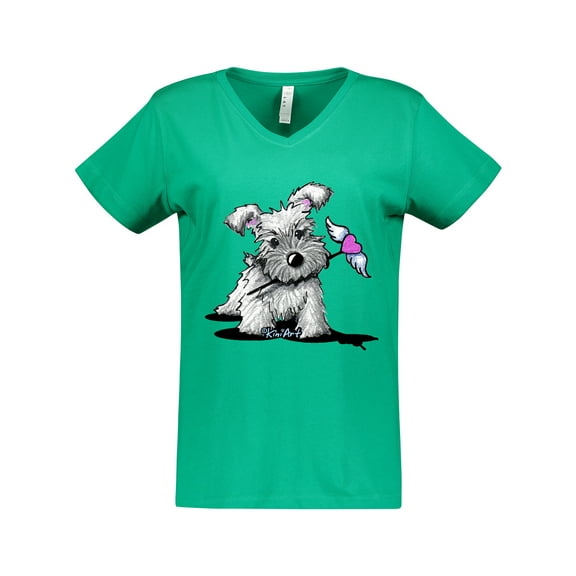 Inktastic Schnauzer with Heart Women's V-Neck T-Shirt