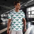 thumbnail image 3 of Wukai Cartoon Shark Print Men's Short-Sleeved Mesh T-Shirt,Quick-Dry Short Sleeve Workout T-Shirt-XX-Large, 3 of 8