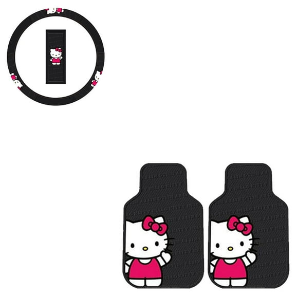 Hello Kitty 2 Front Vinyl Floor Mats And Wheel Cover