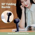 thumbnail image 3 of Mini Desk Fans Portable Rechargeable, Small Hand Held Fan with Hanging Hook, 2000mAh USB Personal Cooling Turbo Fan Pocket Size with 3 Speeds for Indo, 3 of 5