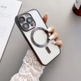 thumbnail image 5 of Compatible with Magsafe iPhone 14 Plus Case Magnetic Cute Glitter Clear for Women Girls Luxury Phone Case Full-Body Protective Shockproof Slim TPU Case for iPhone 14 Plus Black YX, 5 of 8