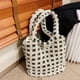 thumbnail image 4 of Bolsos de hombro de felpa para mujer, bolso con asa superior esponjoso para otoño e invierno (cuadros caqui), 4 of 8