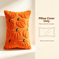 thumbnail image 2 of Fall Pumpkin Lumbar Throw Pillow Cover, Raised Tufted Pumpkin Textured Rectangular Pillowcase, 12×20 Inch Autumn Decorative Cushion Cover for Sofa Couch Bedroom, 2 of 6