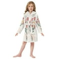 thumbnail image 6 of FORMRS Niños Bathrobe Unisex Hooded Robe Soft Plush Pajamas Sleepwear, Size 7-9T, Beige Cute Flower, 6 of 7