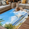 thumbnail image 2 of Fsddascl Summer Beach Outdoor Rug for Patio/Deck/Porch, Non-Slip Large Area Rug 5 x 8 Ft, Retro Lighthouse Sailing Nautical Indoor Outdoor Rugs Washable Area Rugs, Reversible Camping Rug Carpet, 2 of 5