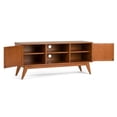 thumbnail image 3 of Simpli Home Draper Solid Hardood 60 " Mid-Century Modern TV Media Stand in Teak Brown, 3 of 10