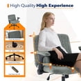 thumbnail image 2 of Ktaxon Office Chair with Chenille Fleece Upholstery, Flip-Top Armrest Desk Chair on Metal Star Base, Adjustable Height & Quiet Casters for Home Study Green, 2 of 8