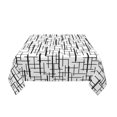 thumbnail image 3 of YFYANG Square Polyester Table Cloth, 54" x 54" Reusable Table Cover Kitchen Dining Room Abstract Black Line Texture Decorative Tablecloths for Tables of 2-4 People, 3 of 8