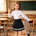 thumbnail image 2 of AJGRHE Girls Short High Waist Pleated Skater Tennis Skirt Casual School Style Girls Skirt for Kids Lightweight Pleated Design Suitable Everyday Wear Play Outdoor Campus Black 130, 2 of 4