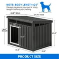 thumbnail image 3 of Dextrus Plastic Dog House with Lift-Up Sloping Roof,Indoor & Outdoor Dog Kennel,Waterproof & Ventilated,Black,31.9"D x 24.8"W x 24.1"H, 3 of 11
