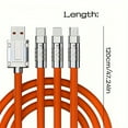 thumbnail image 3 of 2pcs 3-In-1 120W High-Speed USB Cable - Durable 3A Fast Charger for Iphone & Android, Colorful Type C & Micro Ports, Universal Compatibility, Bold Design, 3 of 7
