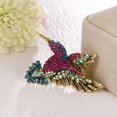 thumbnail image 2 of Broche de moda con pin de pájaro carpintero animal con joyería de cristal para mujer, 2 of 9