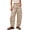 A439-Beige, variant on Womens Striped Wide Leg Barrel Jeans High Waisted with Elastic Waist and Pockets Loose Fit Cropped Denim Pants