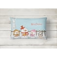 thumbnail image 2 of Carolines Treasures BB2416PW1216 Merry Christmas Carolers Shih Tzu Silver White Canvas Fabric Decorative Pillow, 12H, 2 of 3