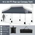 thumbnail image 3 of Costway 10 x 20 FT Pop-up Canopy UPF50+ Sun Protection Tent with Carrying Bag Black, 3 of 10