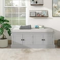 thumbnail image 1 of Homy Casa Storage Bench with 4 Doors & Adjustable Shelves, Gray Wash, 1 of 12