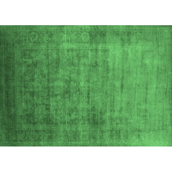 Ahgly Company Indoor Rectangle Oriental Emerald Green Industrial Area Rugs, 4' x 6'