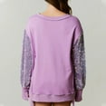 thumbnail image 5 of Patlollav Women Fall Winter Tops Pullover Color Circular Neck Long Sleeve Blouse Sweatshirts, 5 of 6