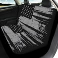thumbnail image 4 of Binienty Gray USA Flag Automobile Seat Cover Sets 4Pcs Front Seat Protector Carseat Rear Split Bench Cover Universal Vehicle Seat Protector for Auto Truck Van SUV, 4 of 6