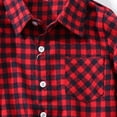 thumbnail image 4 of Little Kids Toddler Baby Boy Girl Shirt Jacket Plaid Long Sleeve Button Down Fall Flannel Shacket Coat Tops, 4 of 5