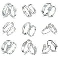 thumbnail image 2 of Maoww 2Pcs/set Men Women Couples Rings Wedding Party Crystal Letters Cuff Ring Love Matching Jewelry, 2 of 9