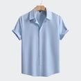 thumbnail image 2 of Hessimy Mens Short Sleeve Dress Shirts Wrinkle Free Solid Casual Button Down Shirts with Pocket,Wrinkle Free(Blue,XL), 2 of 8