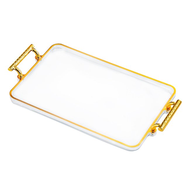 Bandeja para servir comida perfecl rectangular Con asas nórdica para guardar joyas transparente