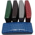 thumbnail image 6 of Clamshell Patent Leather Eyeglass Case Faux Crocodile Gray Small/Medium Frames, 6 of 8