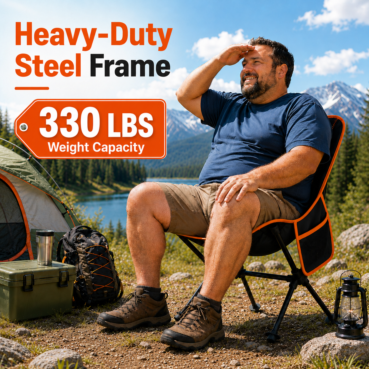 KOYMISKU Lightweight Portable Camping Chair with Carry Bag photo 2