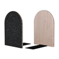 thumbnail image 2 of Lsque Black Glitter Printed Wood Bookends,Non-Skid Bookend for Shelves,Heavy Duty Support Bookends,Non-Slip Foam Pads for Office, Home, and Library,1 Pair, 2 of 8