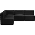 thumbnail image 4 of Meridian Furniture Quincy Black Velvet Modular Sectional, 4 of 12