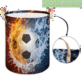 thumbnail image 4 of Qzaxky Soccer Laundry Basket Organizer Foldable Tall Large Laundry Basket Collapsible Folding Laundry Basket Dirty Clothes Fabric, 4 of 7