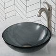 thumbnail image 3 of KRAUS Round Clear Black Glass Vessel Bathroom Sink, 16 1/2 inch, 3 of 9