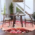 thumbnail image 4 of Pink Mountains Round Area Rug 5ft, Modern Aesthetic Cherry Blossoms Cranes Washable Non-Slip Circle Rugs for Bedroom Living Room Kitchen, Soft Low Pile Carpet for Dining Room Playroom Nursery, 4 of 9