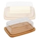 thumbnail image 5 of plato de mantequilla,Mantequilla de mantequilla Caja de vidrio Tapa Tapa Bandeja de bambú,Placa de plato de mantequilla de bambú con tapa.,Placa de pastel de postre de contenedor de alimentos, 5 of 9