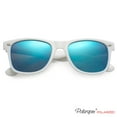 thumbnail image 2 of polarspex polarized unisex 80's retro classic trendy stylish sunglasses, gloss white | ice blue, one size, 2 of 6