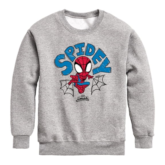 Spiderman - Scribble Spidey - Youth Boys Crew Fleece Sweatshirt