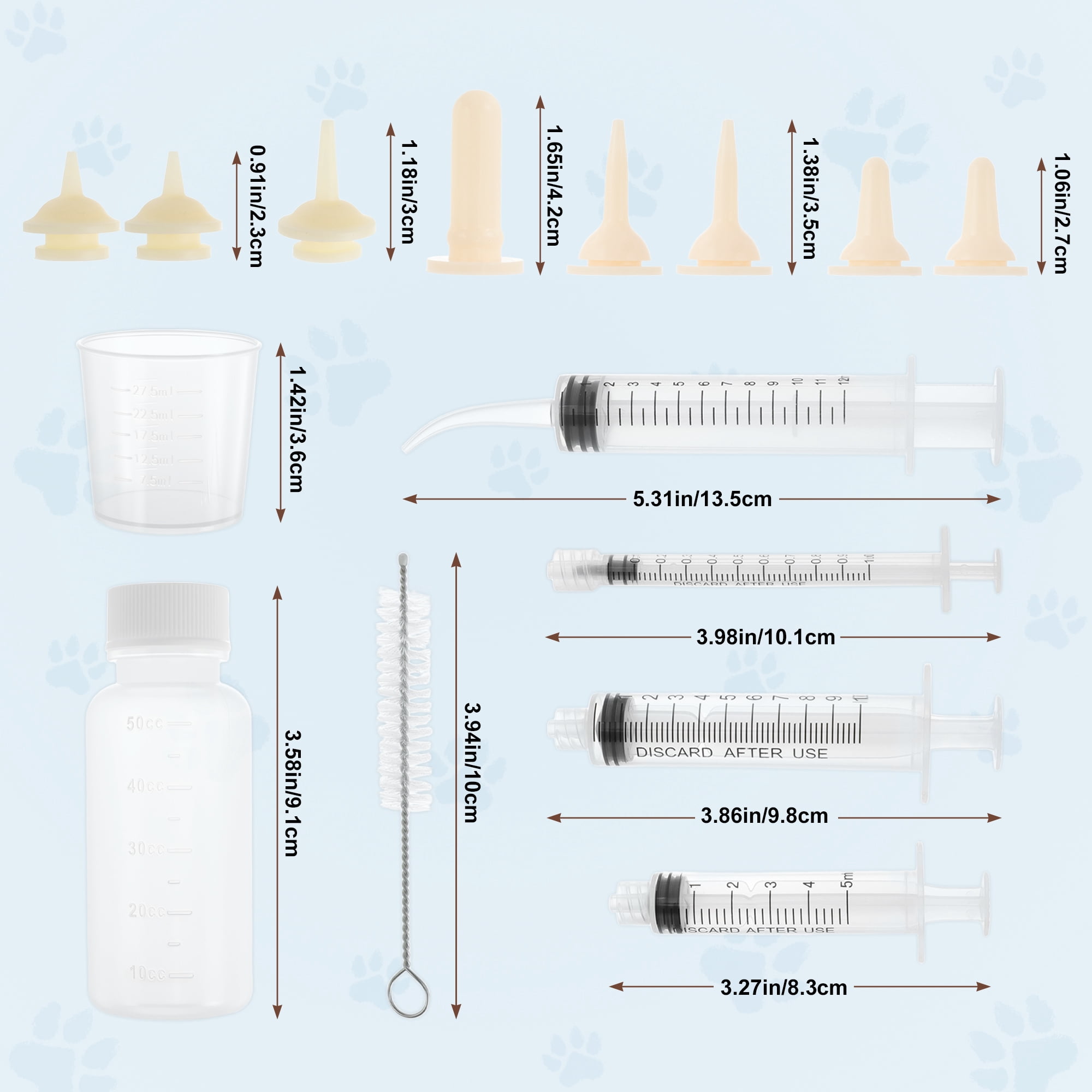 Unique Bargains Kitten Bottle Feeding Kit Apricot