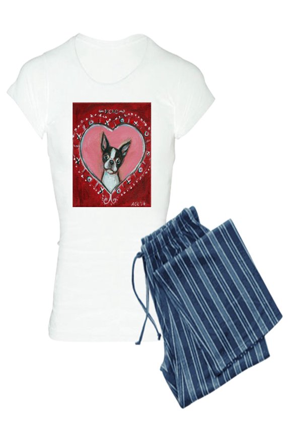 - Boston Terrier Valentine Xoxo Pajamas - Women's Light Pajamas