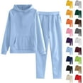 thumbnail image 2 of Kids Sweatsuit Girls Boys 2 Piece Tracksuit Outfits Long Sleeve Hooded Sweatshirt and Jogger Sweatpants Clothing Sets,Blue 15-16 Years, 2 of 3